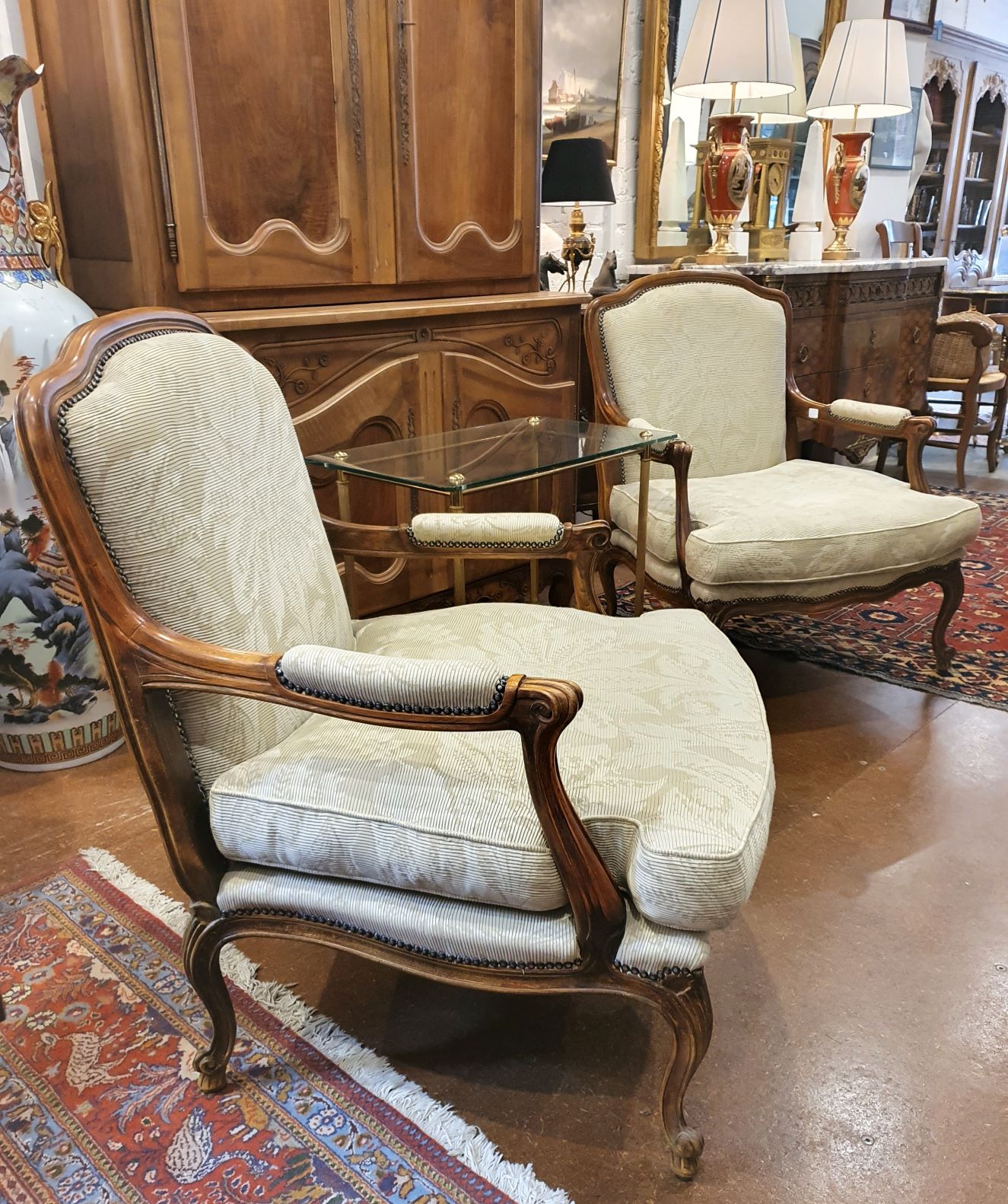 A pair of large French Armchairs